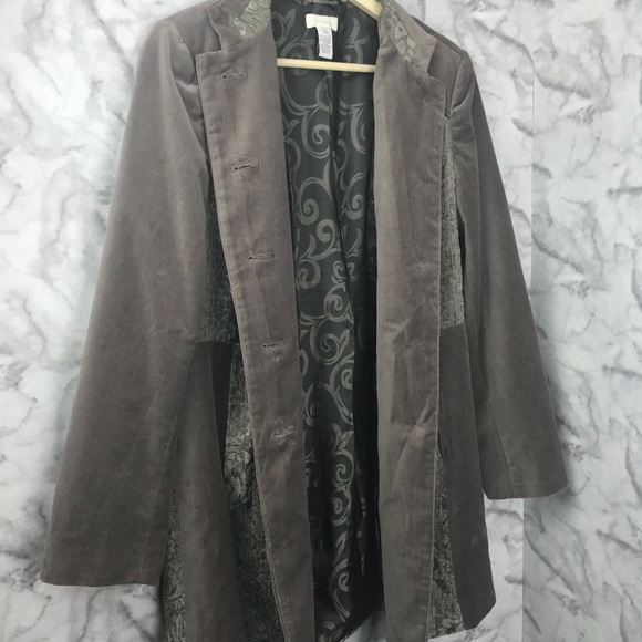 Chico’s Gray Velvet Jacquard Brocade Jacket - Picture 7 of 7